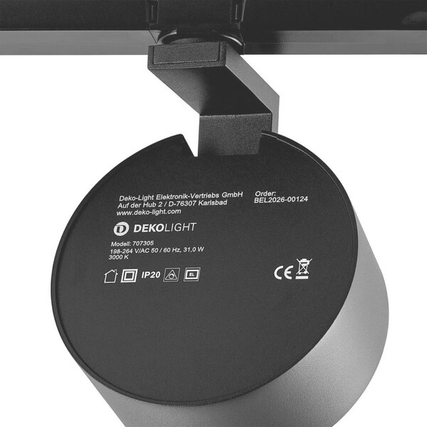 Deko-Light 3-fázové bodové svítidlo Ceres 118, 31 W, DALI, 3000 K, černá 707305