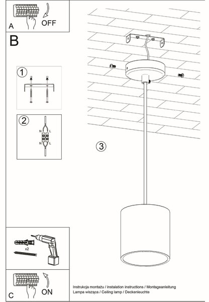 Sollux Lighting Závěsné svítidlo ORBIS 1 šedé