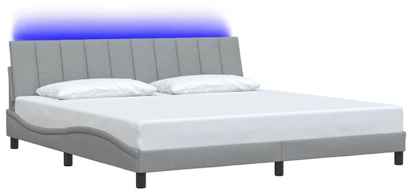 Rám postele bez matrace Hanko světle šedý 200 x 200 cm textil 3310482
