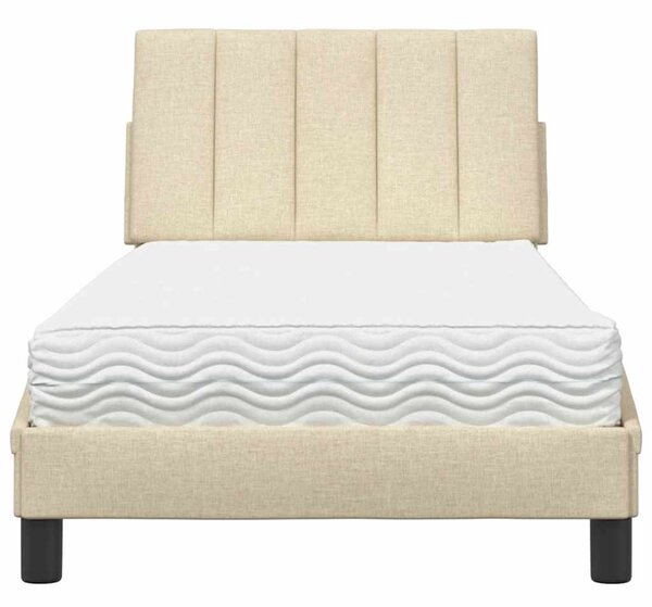 Postel s matrací Hanko krémová 80 x 200 cm textil 3310494