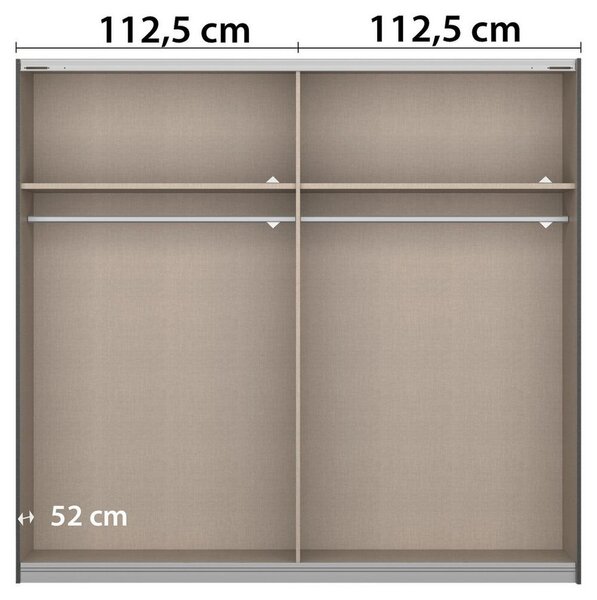 Skříň s posouvacími dveřmi alpská bílá 226cm