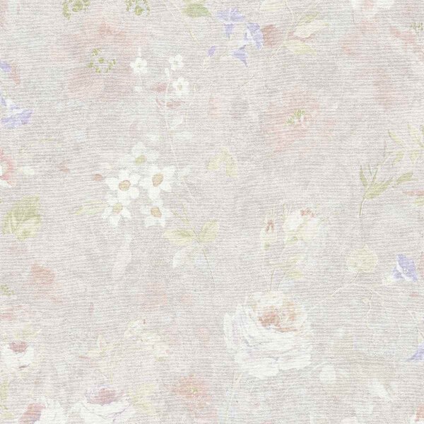 A.S. Création | Vliesová tapeta na zeď Natural Living 38636-4 | 0,53 x 10,05 m | vícebarevná, fialová, krémová, šedá