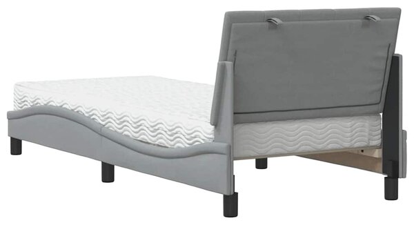 Postel s matrací Hanko světle šedá 80 x 200 cm textil 3310489