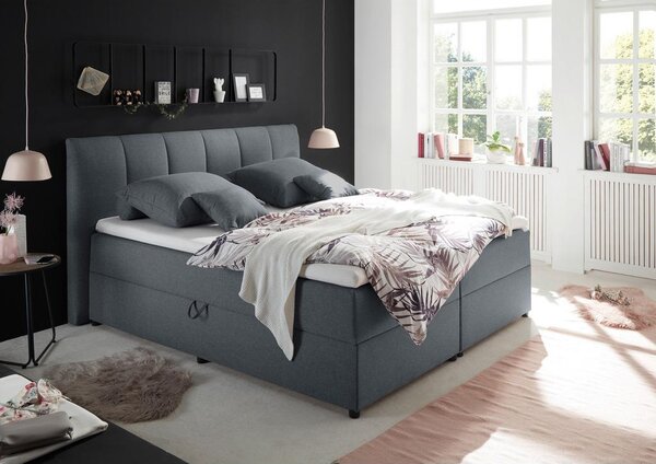Boxspring postel GRANADA antracitová 180x200 cm