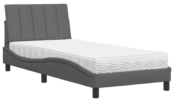 Postel s matrací Hanko tmavě šedá 80 x 200 cm textil 3310490