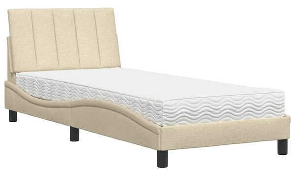 Postel s matrací Hanko krémová 80 x 200 cm textil 3310494