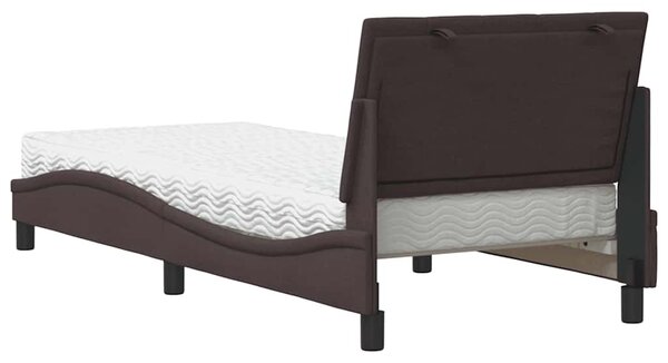 Postel s matrací Hanko tmavě hnědá 80 x 200 cm textil 3310492