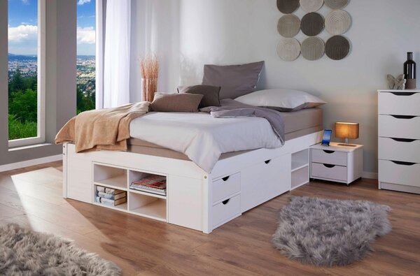 POSTEL S ÚLOŽNÝM PROSTOREM, 140/200 cm, bílá MID.YOU - Manželské postele, Online Only