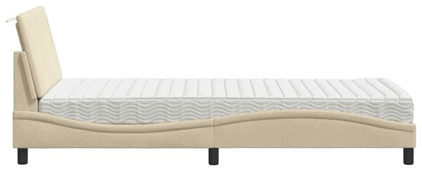 Postel s matrací Hanko krémová 80 x 200 cm textil 3310494