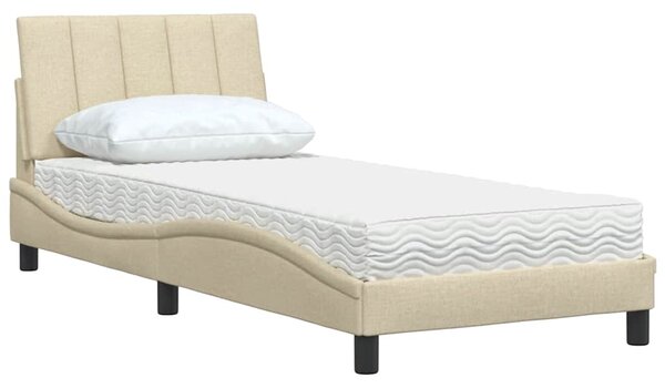 Postel s matrací Hanko krémová 80 x 200 cm textil 3310494