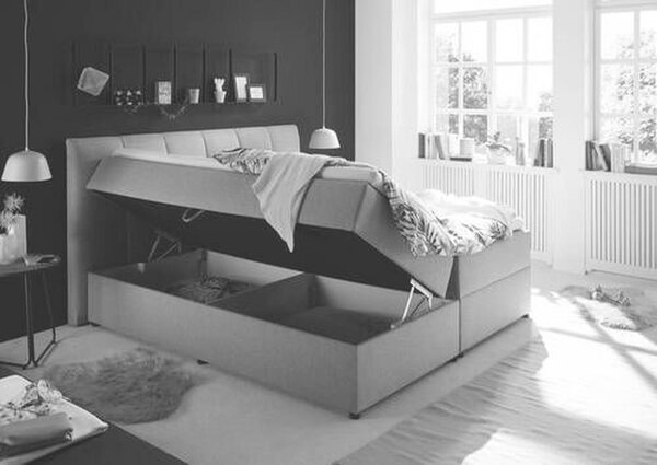 Boxspring postel GRANADA antracitová 180x200 cm