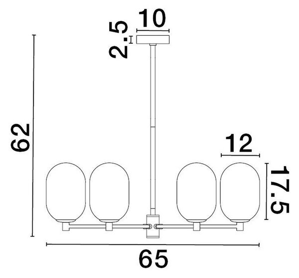 Nova Luce Balor G9 skleněný závěsný lustr 100cm