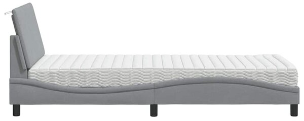 Postel s matrací Hanko světle šedá 80 x 200 cm textil 3310489