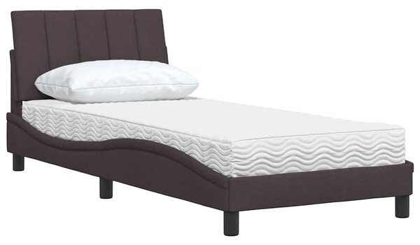 Postel s matrací Hanko tmavě hnědá 80 x 200 cm textil 3310492