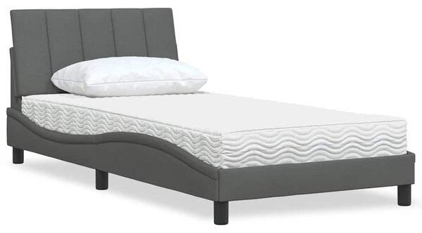 Postel s matrací Hanko tmavě šedá 100 x 200 cm textil 3310511