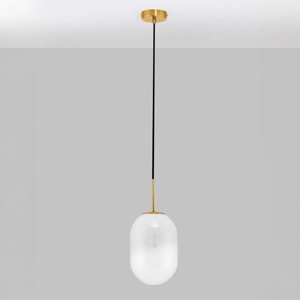 Nova Luce Chrysi E14 skleněné závěsné svítidlo zlaté 180mm