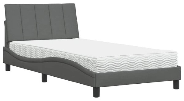 Postel s matrací Hanko tmavě šedá 100 x 200 cm textil 3310511