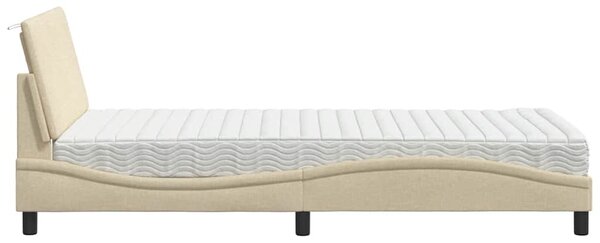 Postel s matrací Hanko krémová 100 x 200 cm textil 3310515