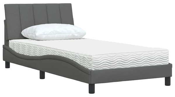 Postel s matrací Hanko tmavě šedá 100 x 200 cm textil 3310511