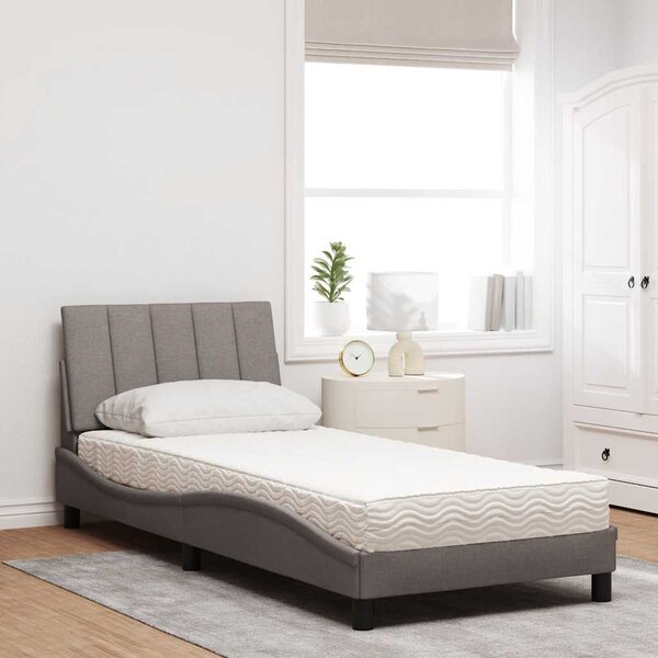 Postel s matrací Hanko taupe 90 x 200 cm textil 3310507