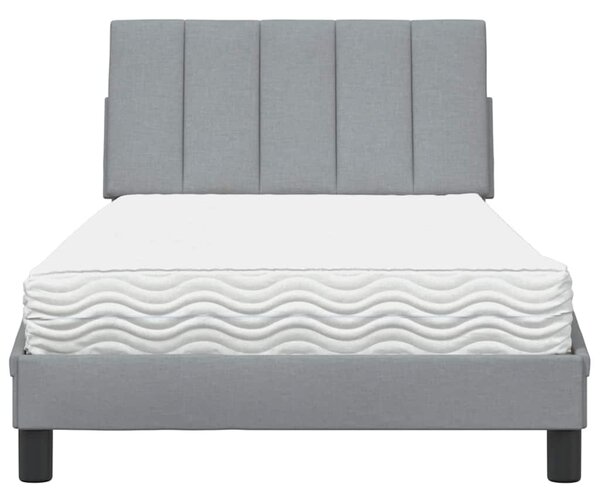 Postel s matrací Hanko světle šedá 100 x 200 cm textil 3310510