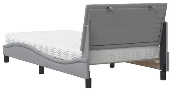 Postel s matrací Hanko světle šedá 100 x 200 cm textil 3310510