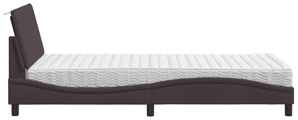 Postel s matrací Hanko tmavě hnědá 100 x 200 cm textil 3310513