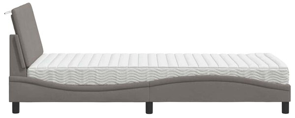 Postel s matrací Hanko taupe 90 x 200 cm textil 3310507