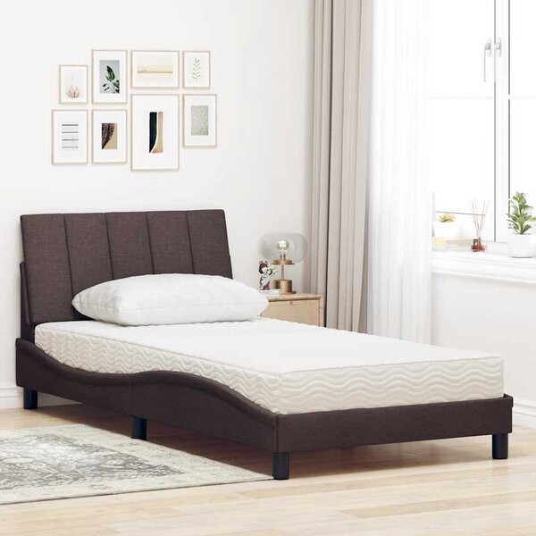 Postel s matrací Hanko tmavě hnědá 100 x 200 cm textil 3310513