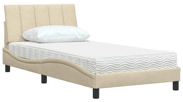 Postel s matrací Hanko krémová 100 x 200 cm textil 3310515