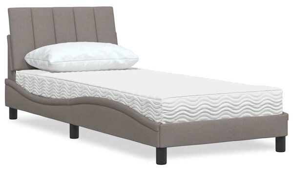 Postel s matrací Hanko taupe 90 x 200 cm textil 3310507