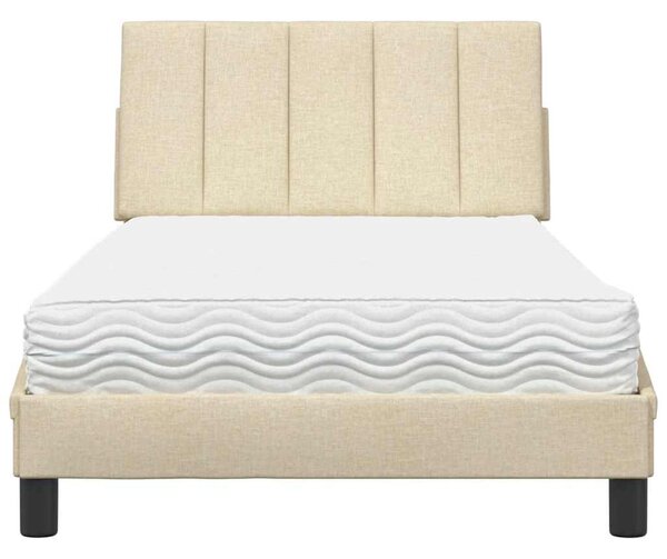 Postel s matrací Hanko krémová 100 x 200 cm textil 3310515