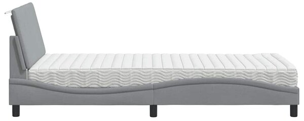 Postel s matrací Hanko světle šedá 100 x 200 cm textil 3310510