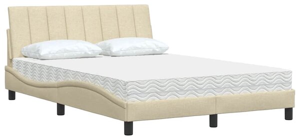 Postel s matrací Hanko krémová 120 x 200 cm textil 3310522