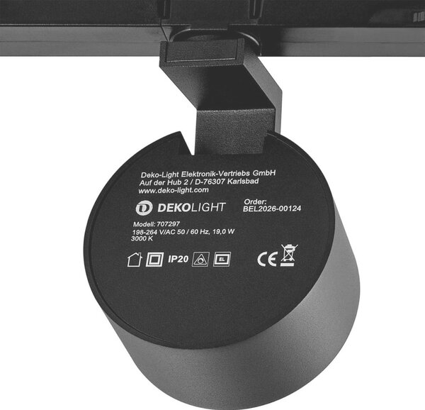 Deko-Light 3-fázové bodové svítidlo Ceres 90, 19 W, DALI, 3000 K, černá 707297