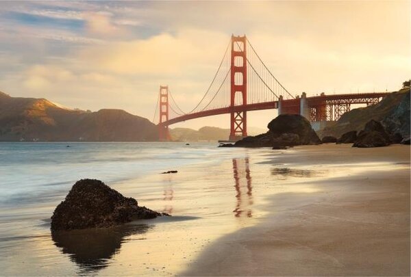 Vliesové fototapety most, rozměr 368 cm x 248 cm, Golden Gate, Komar XXL4-054