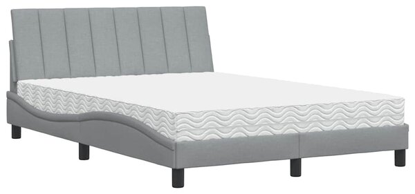 Postel s matrací Hanko světle šedá 120 x 200 cm textil 3310517
