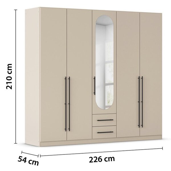 ŠATNÍ SKŘÍŇ S OTOČNÝMI DVEŘMI VELORA, šířka 226 cm
