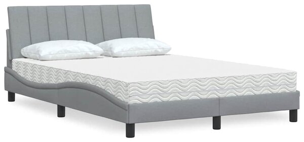 Postel s matrací Hanko světle šedá 120 x 200 cm textil 3310517