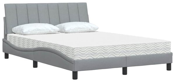 Postel s matrací Hanko světle šedá 120 x 200 cm textil 3310517
