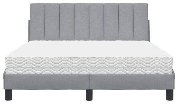 Postel s matrací Hanko světle šedá 120 x 200 cm textil 3310517