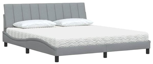 Postel s matrací Hanko světle šedá 180 x 200 cm textil 3310545
