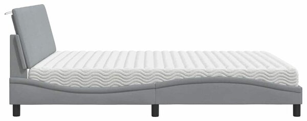 Postel s matrací Hanko světle šedá 180 x 200 cm textil 3310545