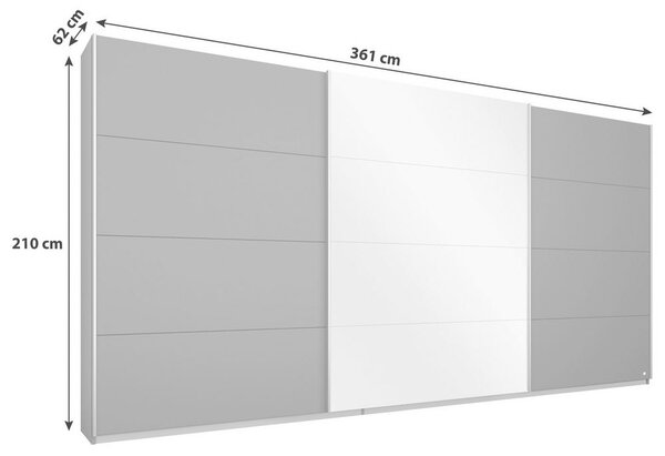 Skříň s posuvnými dveřmi MIAMI, Š/V/H:cca 361/210/62cm