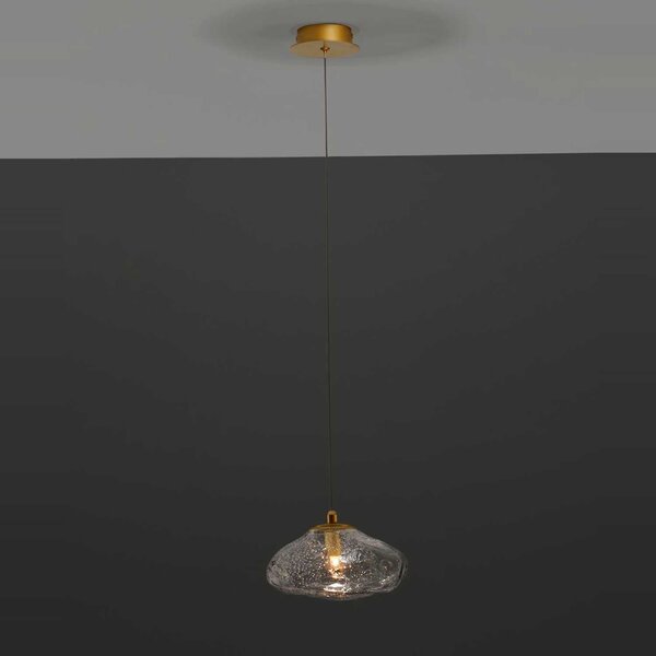 Nova Luce King G9 skleněné závěsné svítidlo zlaté 260 mm