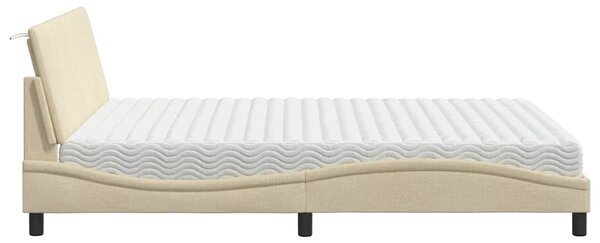 Postel s matrací Hanko krémová 160 x 200 cm textil 3310543
