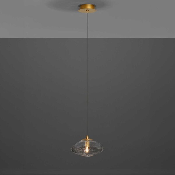 Nova Luce King G9 skleněné závěsné svítidlo zlaté 260 mm