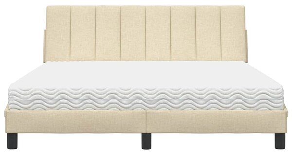 Postel s matrací Hanko krémová 160 x 200 cm textil 3310543