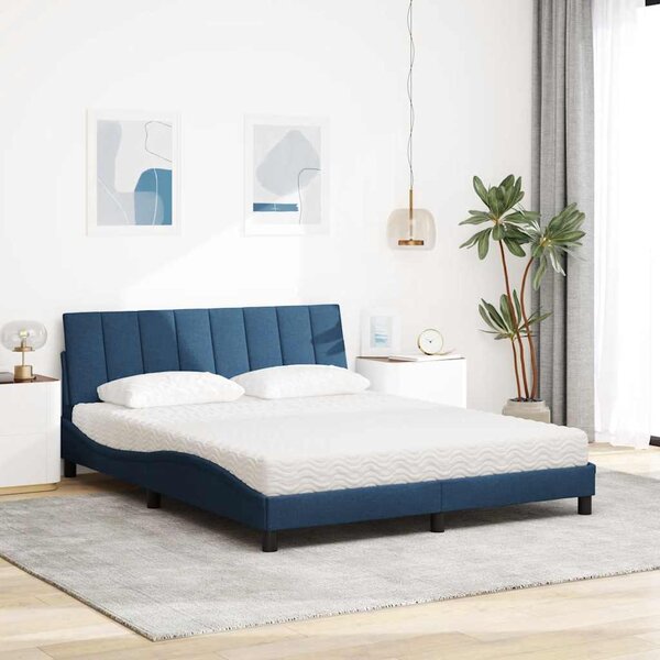 Postel s matrací Hanko modrá 160 x 200 cm textil 3310544