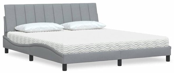 Postel s matrací Hanko světle šedá 180 x 200 cm textil 3310545